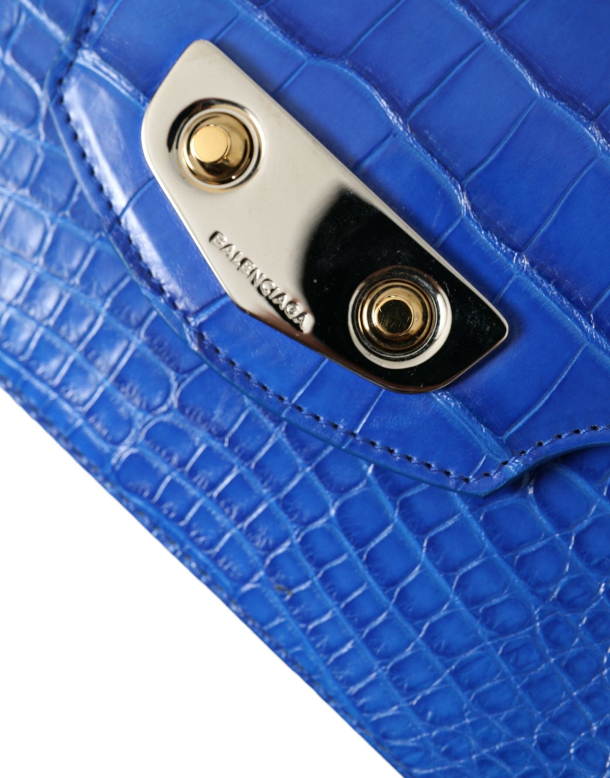 Balenciaga Mavi Egzotik Deri Neo Klasik Cüzdan Omuz Çantası El Çantası